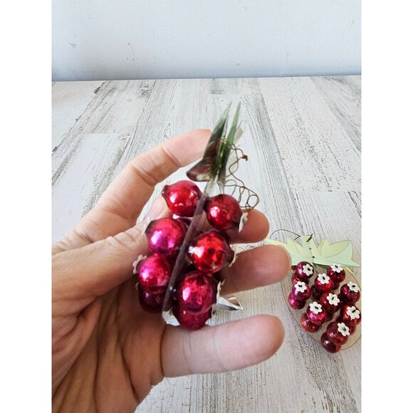 Vintage resl lenz Mercury glass strawberry ornament RARE West Germany set unique - Picture 9 of 10